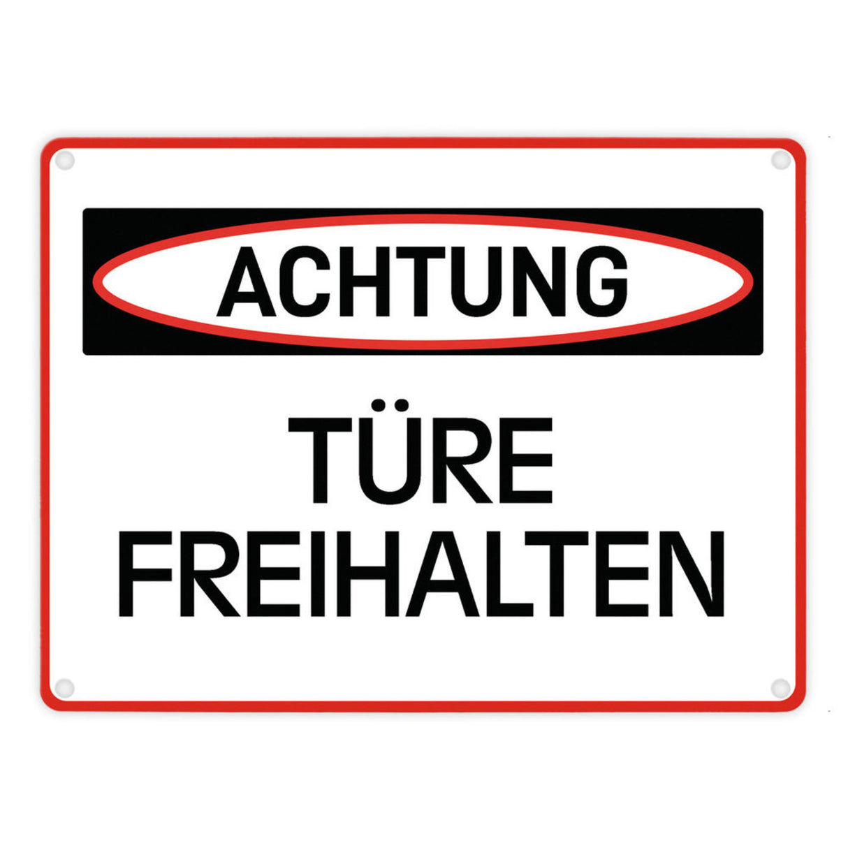 Türe freihalten Warn- und Hinweisschild im modernen Design