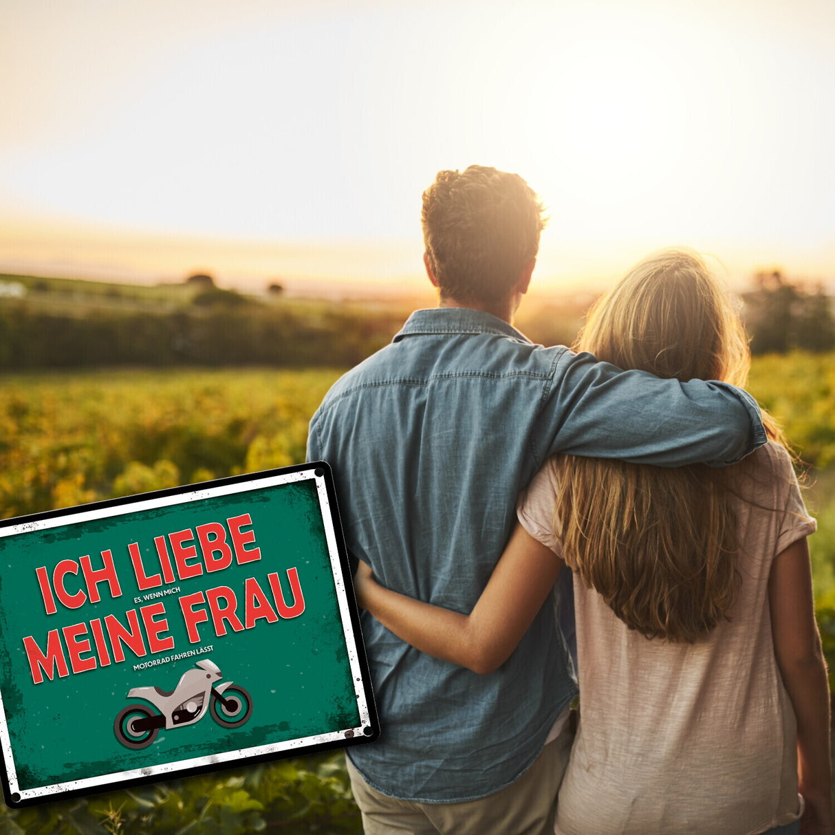 Ich liebe meine Frau Motorrad Metallschild