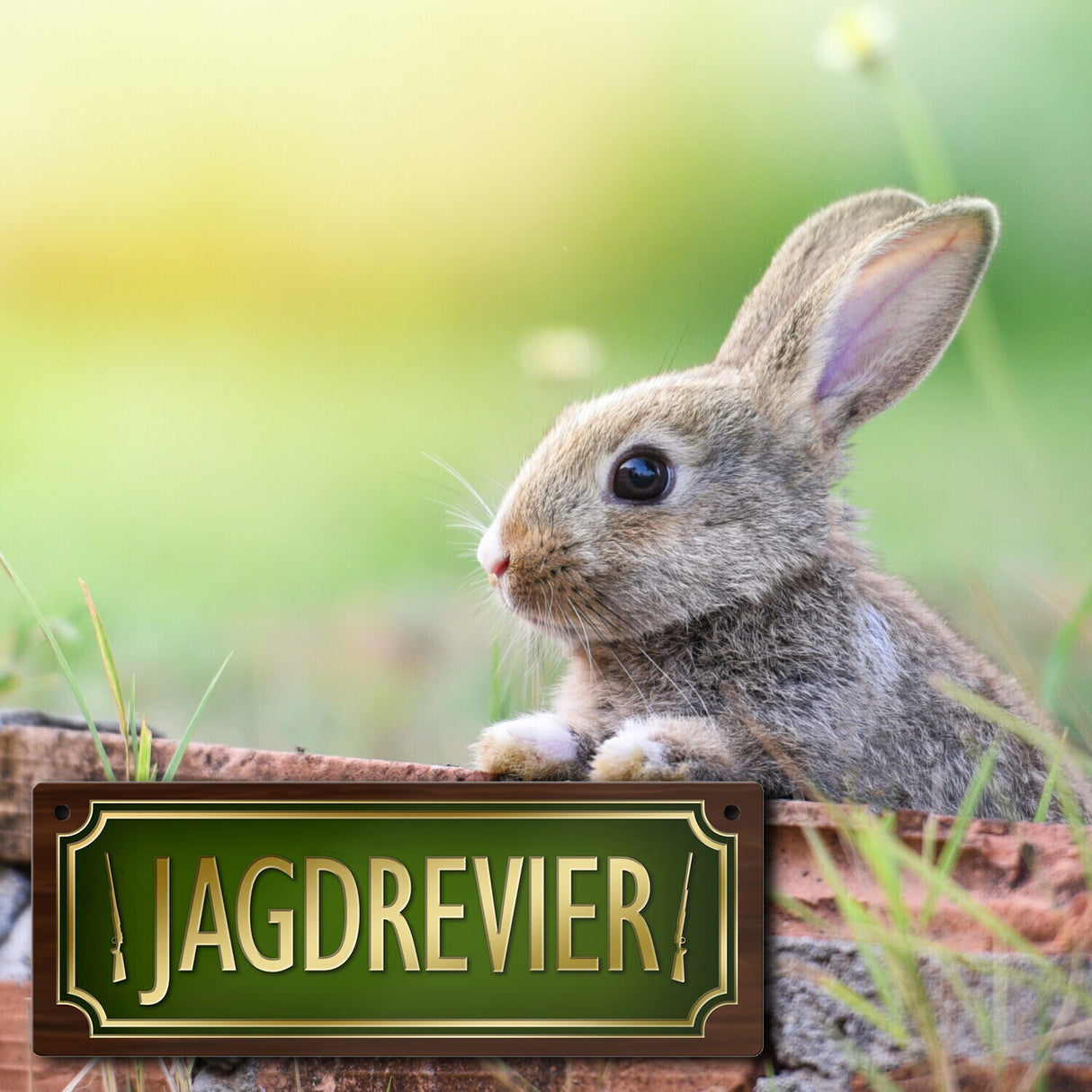 Jäger Metallschild mit Jagd Motiv und Spruch: Jagdrevier