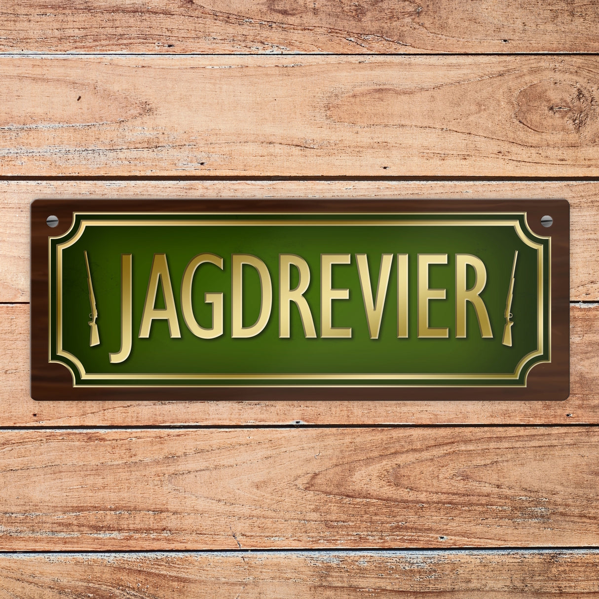 Jäger Metallschild mit Jagd Motiv und Spruch: Jagdrevier