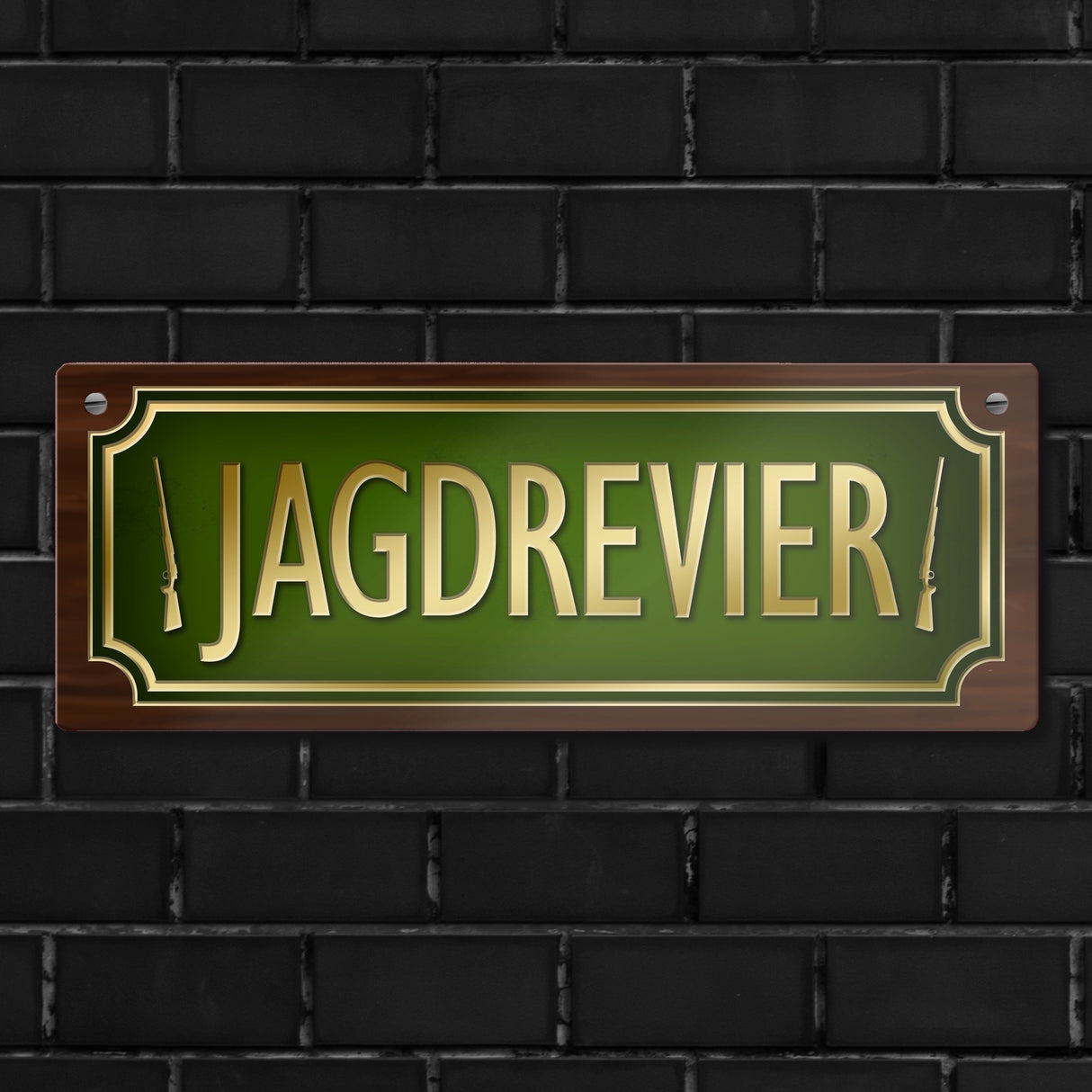 Jäger Metallschild mit Jagd Motiv und Spruch: Jagdrevier