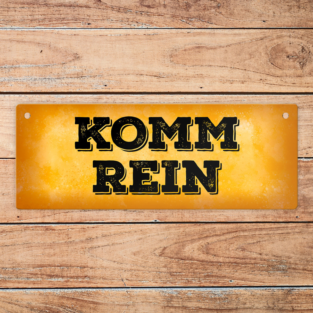 "Bitte nicht stören - Komm rein" Wendeschild in Gelb und Rot mit Kordel