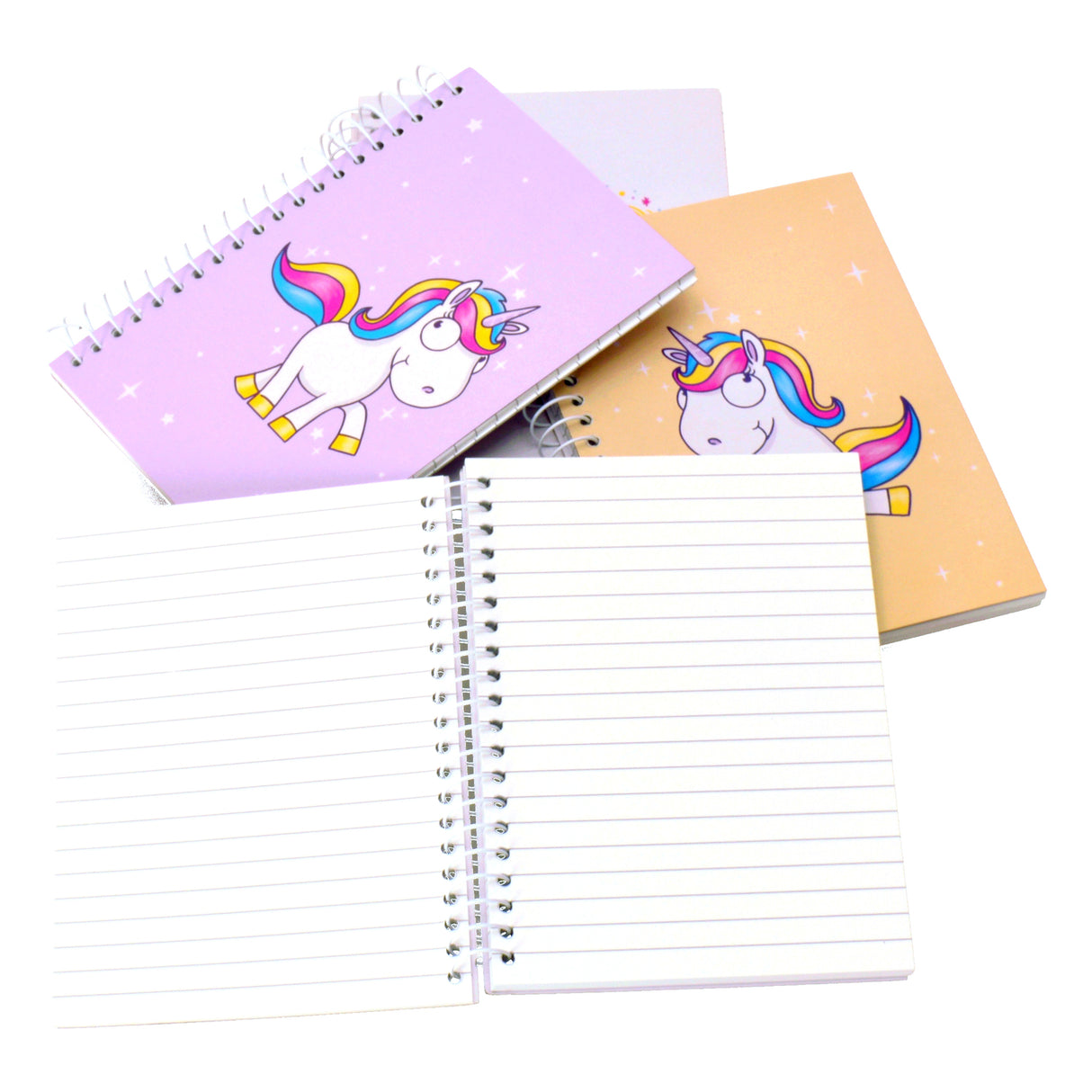 Comic-Einhorn Notizbuch in A6 und orange