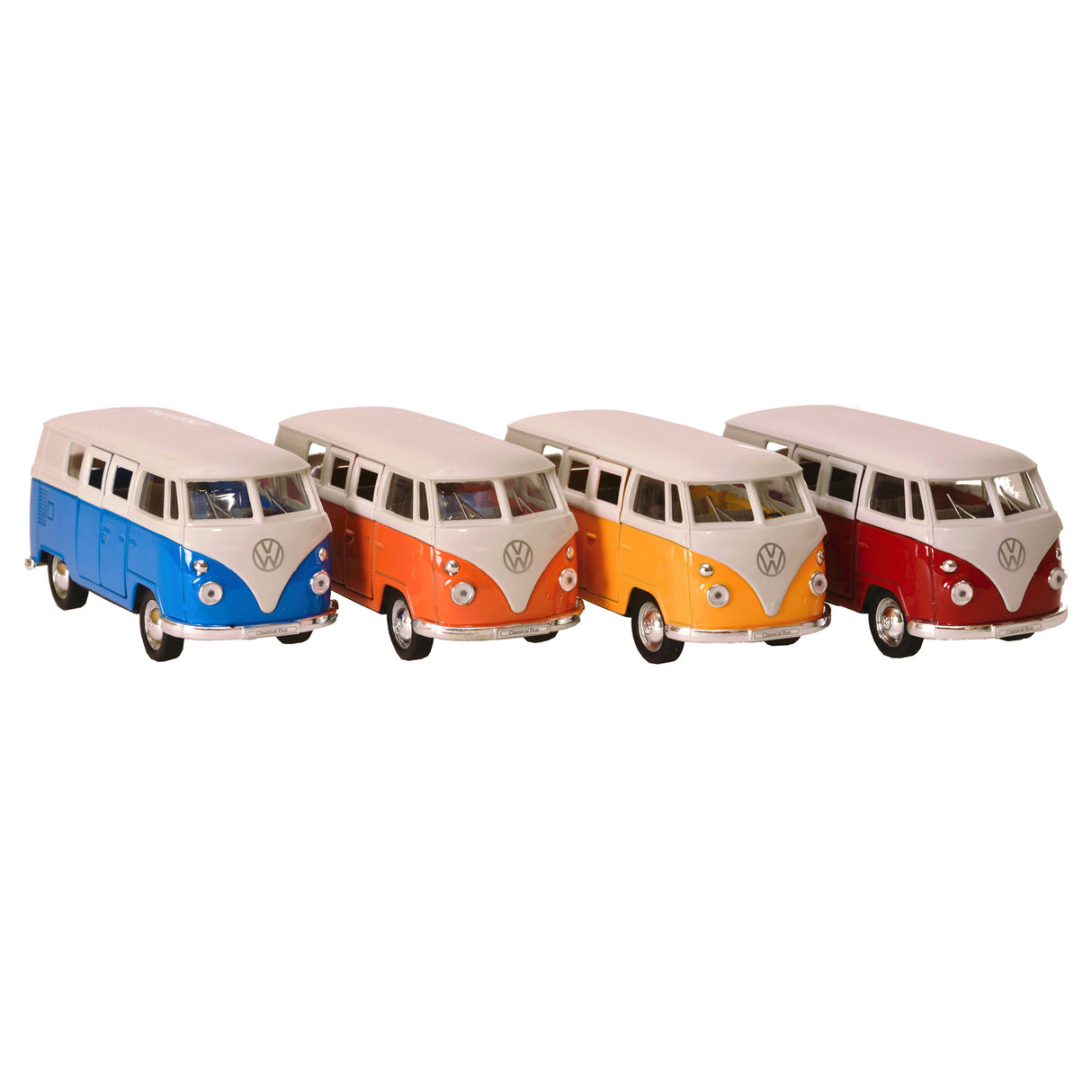 Volkswagen VW T1 Bus Modellauto mit Rückziehmotor in orange