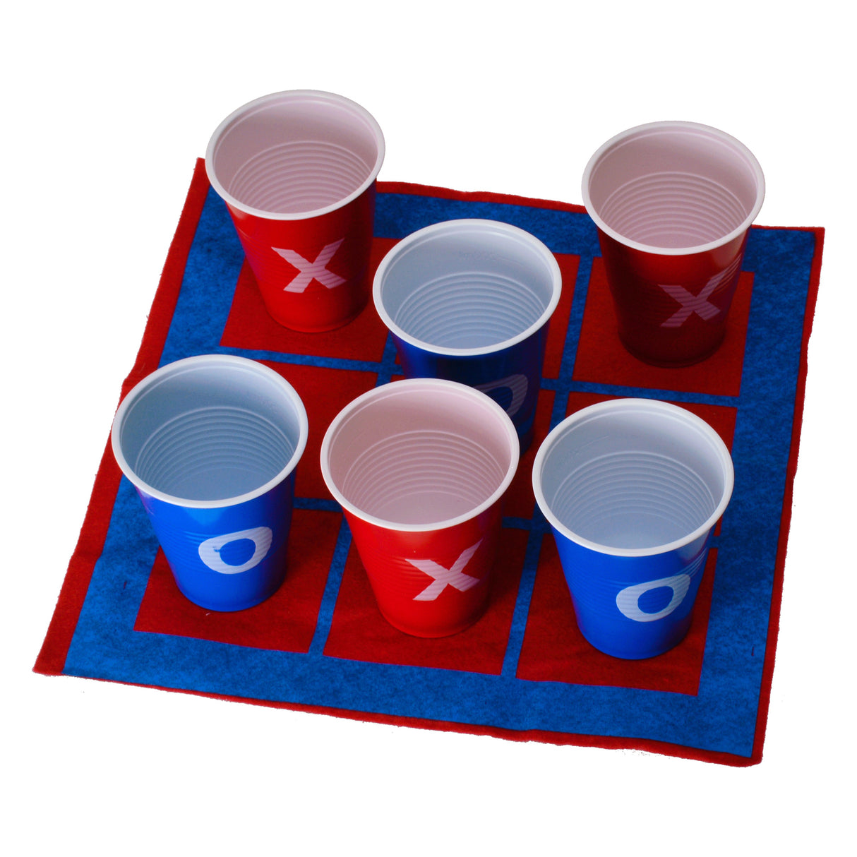 Tic Tac Toe Trinkspiel mit Spielfeld und 10 Bechern
