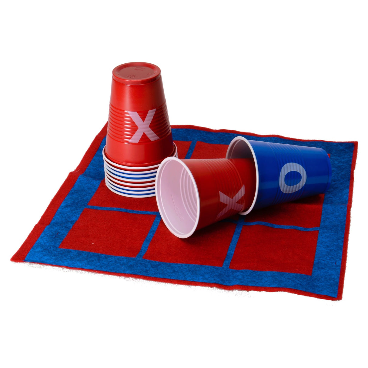Tic Tac Toe Trinkspiel mit Spielfeld und 10 Bechern