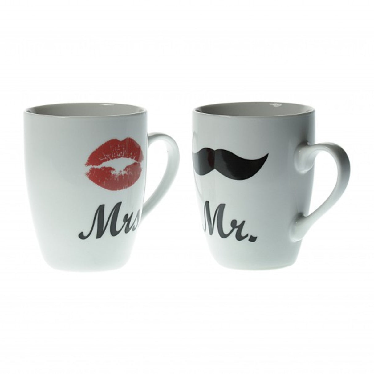 Tassen-Set Mrs. and Mr. aus Porzellan