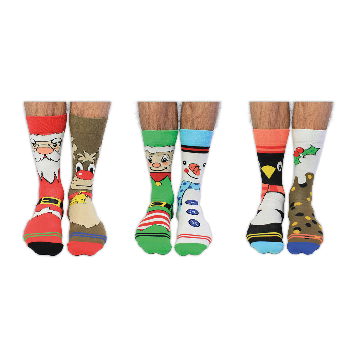 Santa Banter Weihnachten Oddsocks Socken in 39-46 im 6er Set