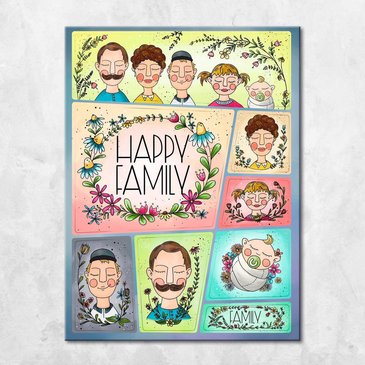 Happy Family Kühlschrankmagnete 8er Set mit Thema Familie