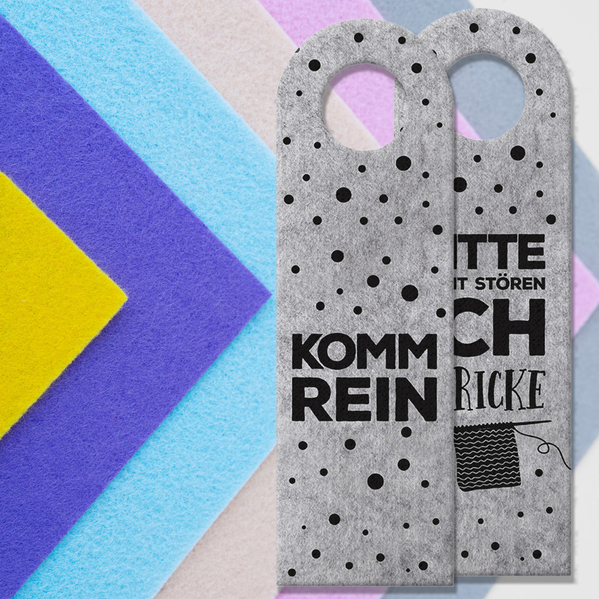 Bitte nicht stören, ich stricke oder Komm rein Türhänger