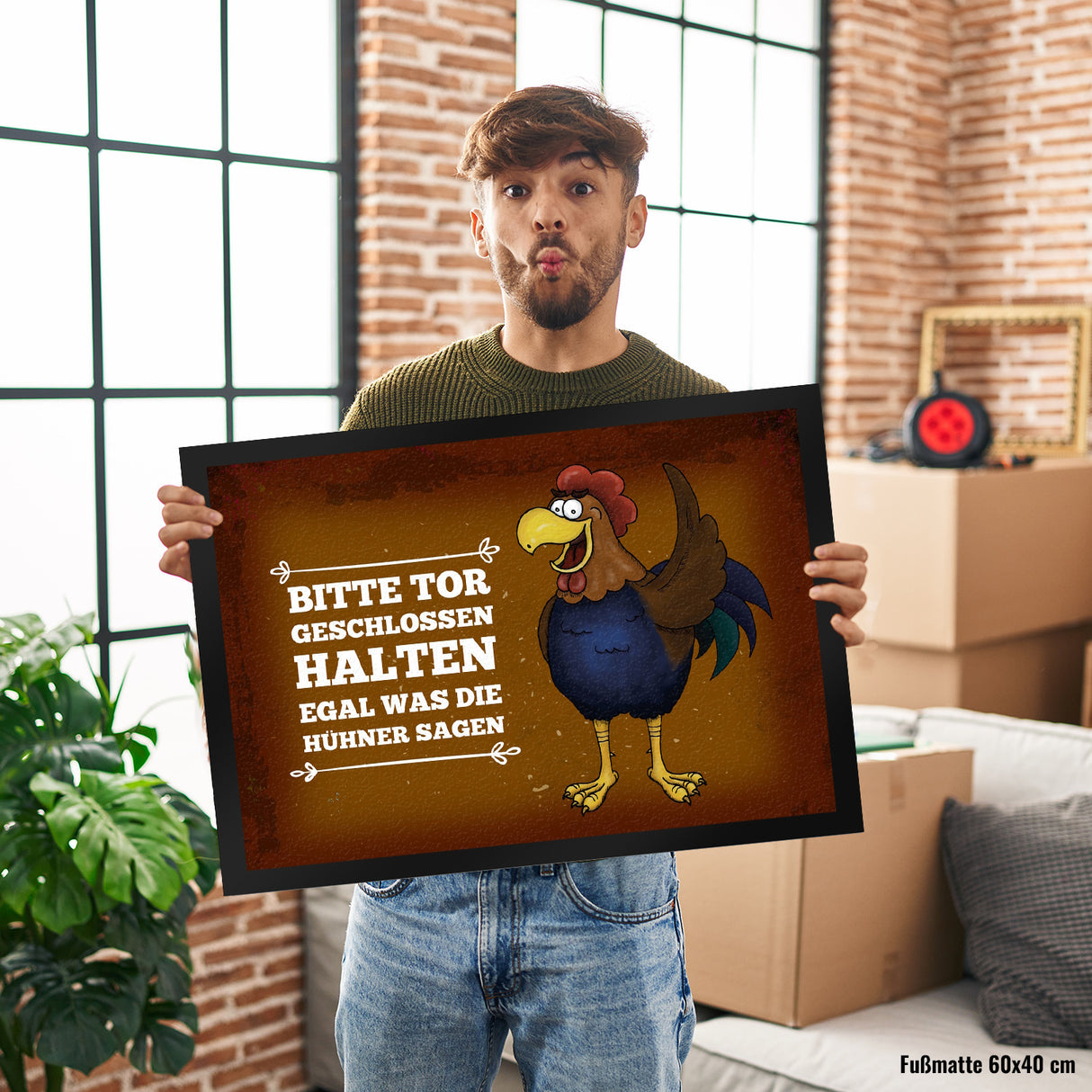 Bitte Tor geschlossen halten... Hahn Fußmatte