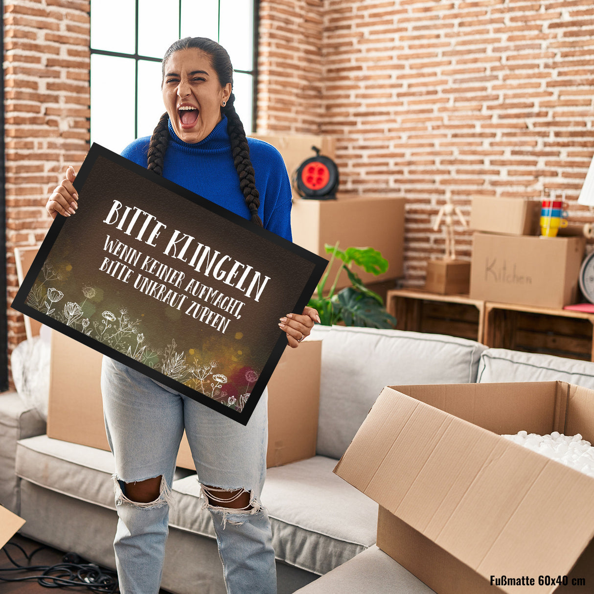 Bitte klingeln - Unkraut Fußmatte