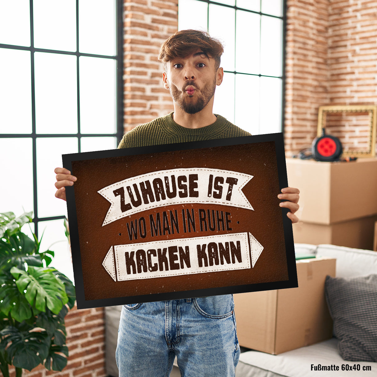 Zuhause ist, wo man in Ruhe kacken kann Fußmatte
