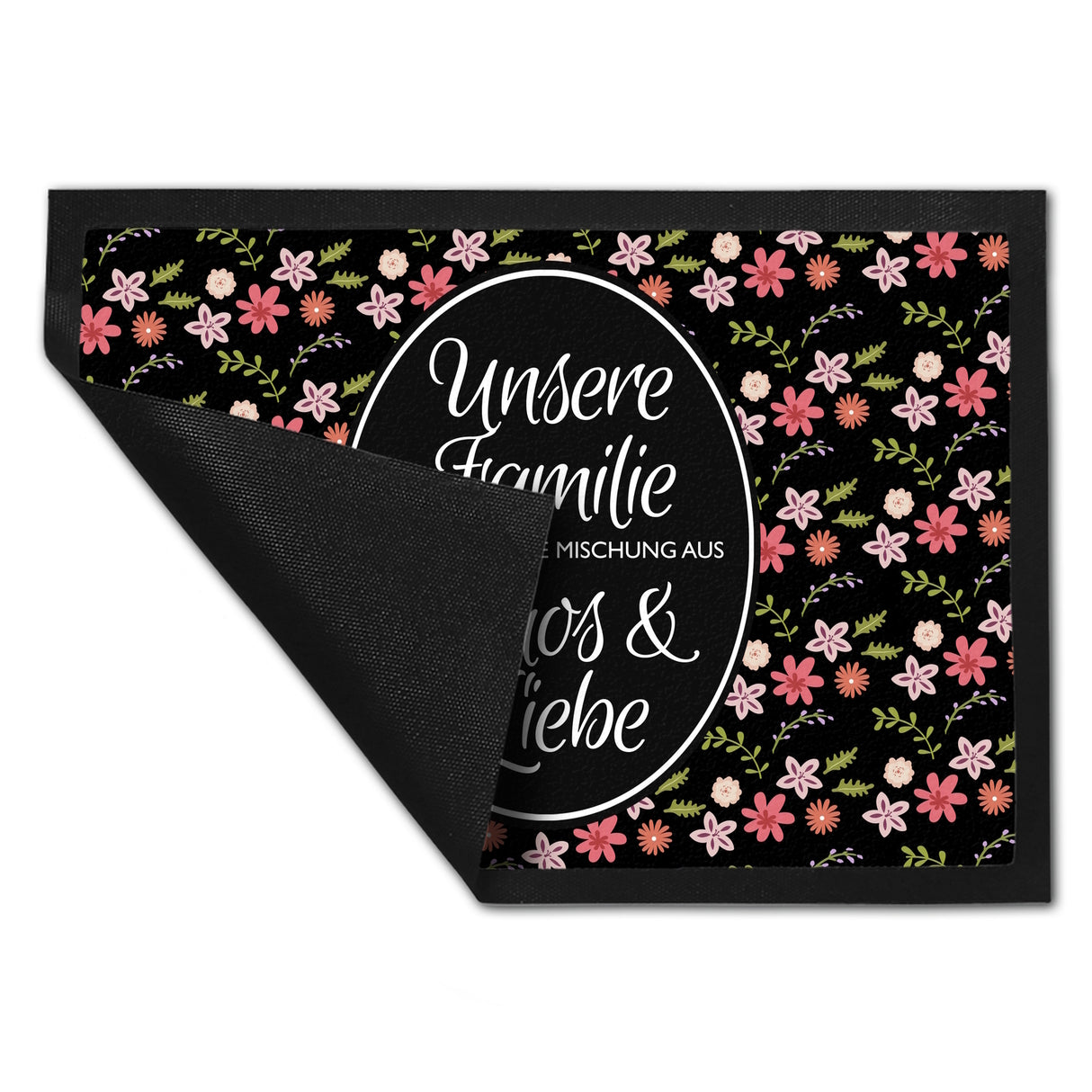 Unsere Familie … Chaos & Liebe Blumen Fußmatte
