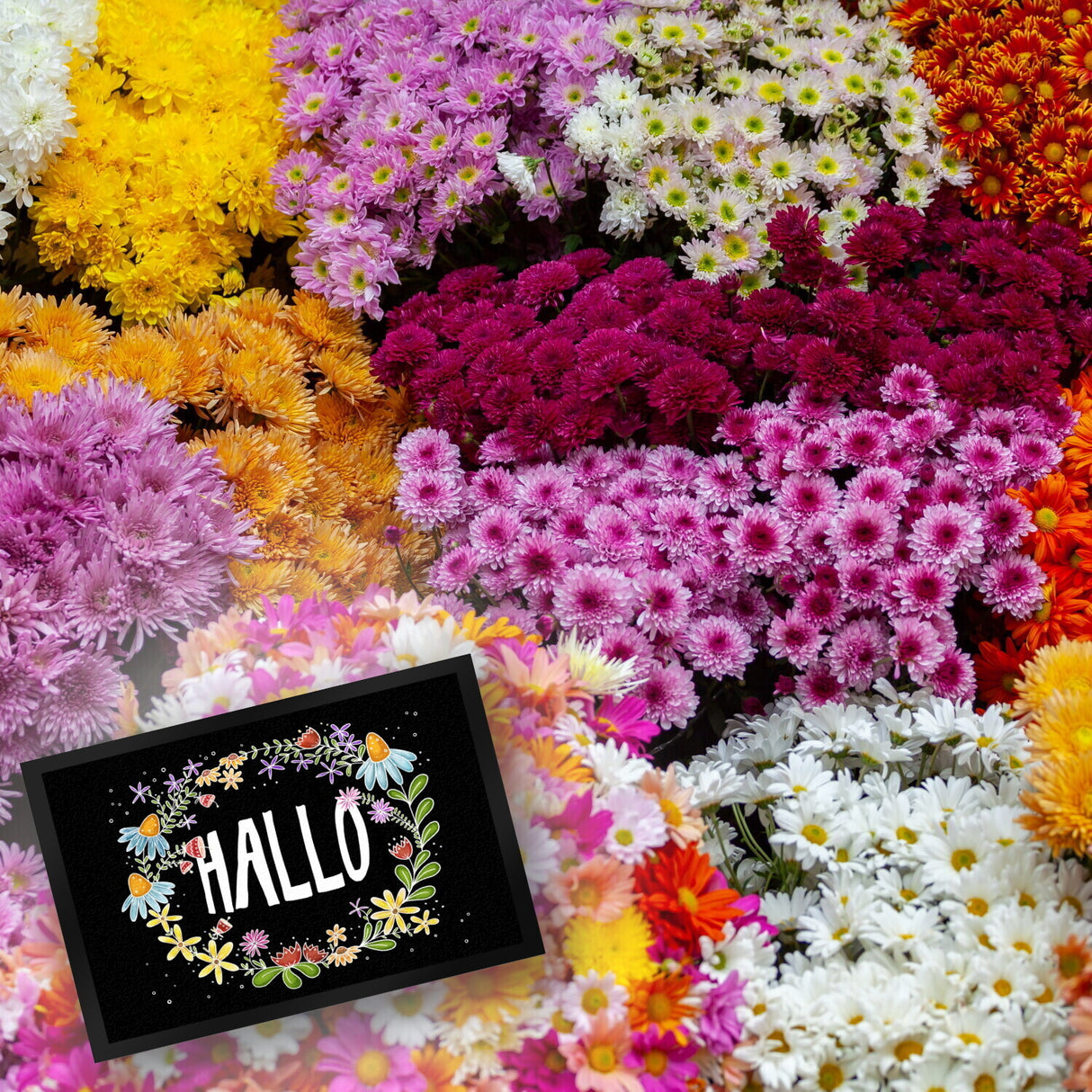 Hallo Blumen Fußmatte