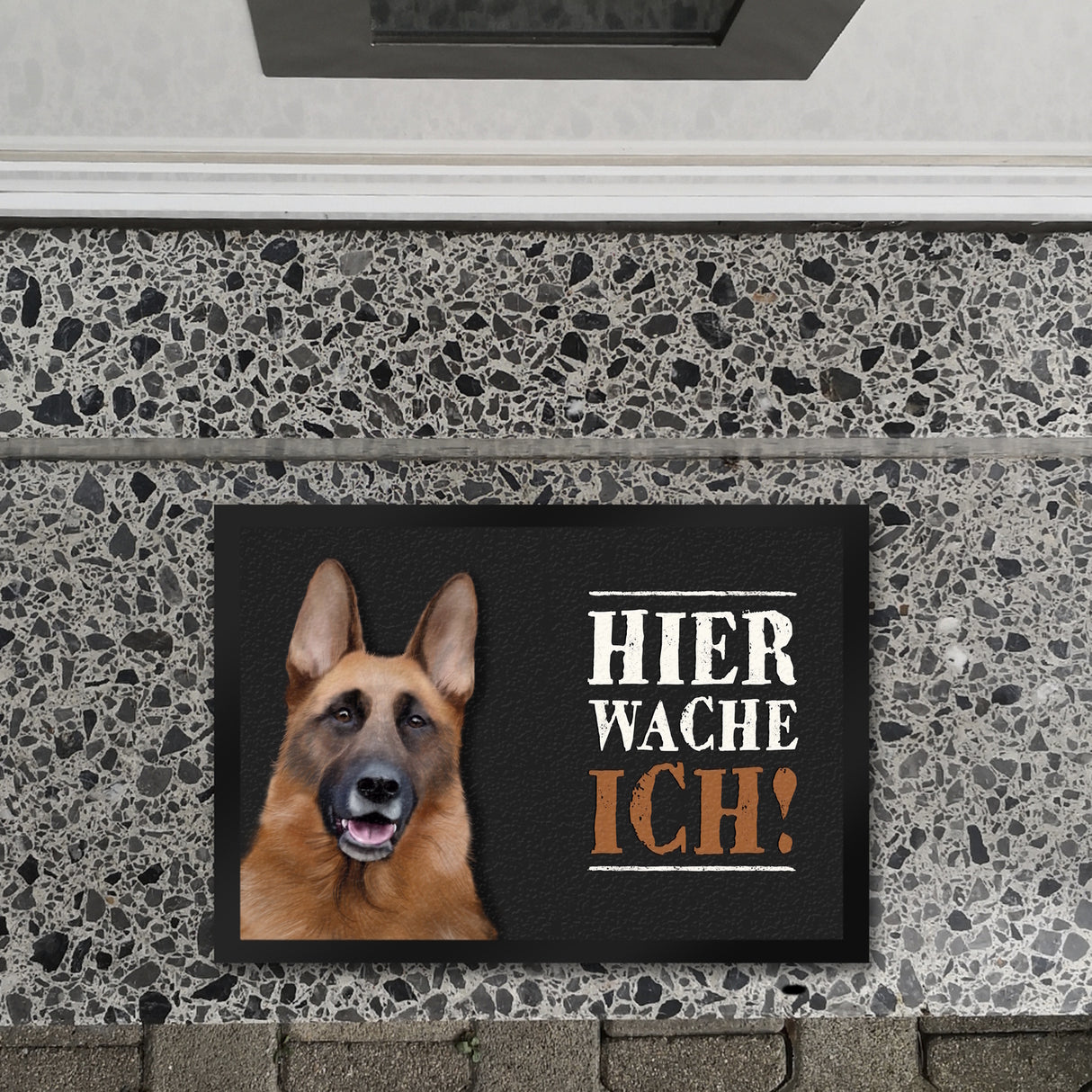 Hier wache ich! SCHÄFERHUND Fußmatte mit Schäferhund Motiv