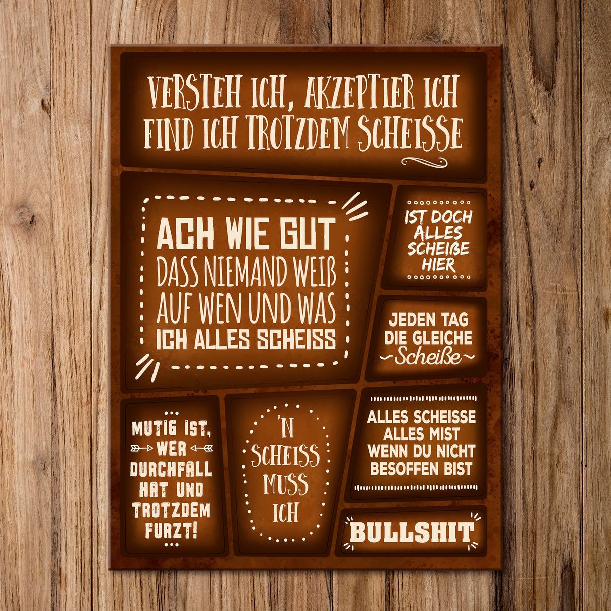 Statement Kühlschrankmagnete im 8er Set zum Thema: Alles scheiße