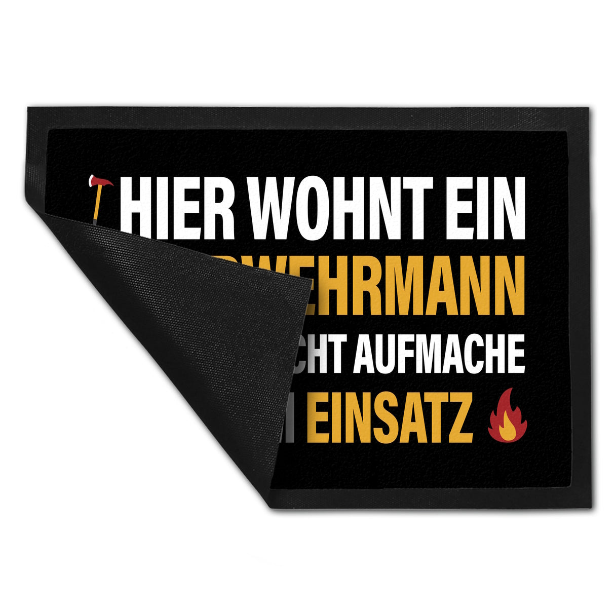 Hier wohnt ein Feuerwehrmann Fußmatte
