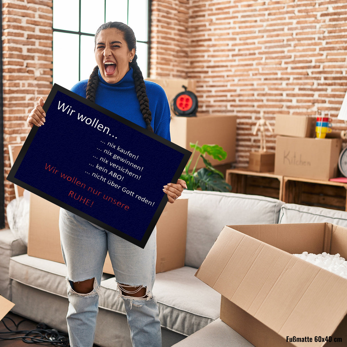 Wir wollen unsere Ruhe - unliebsame Besucher Fußmatte Fußmatte mit Motiv