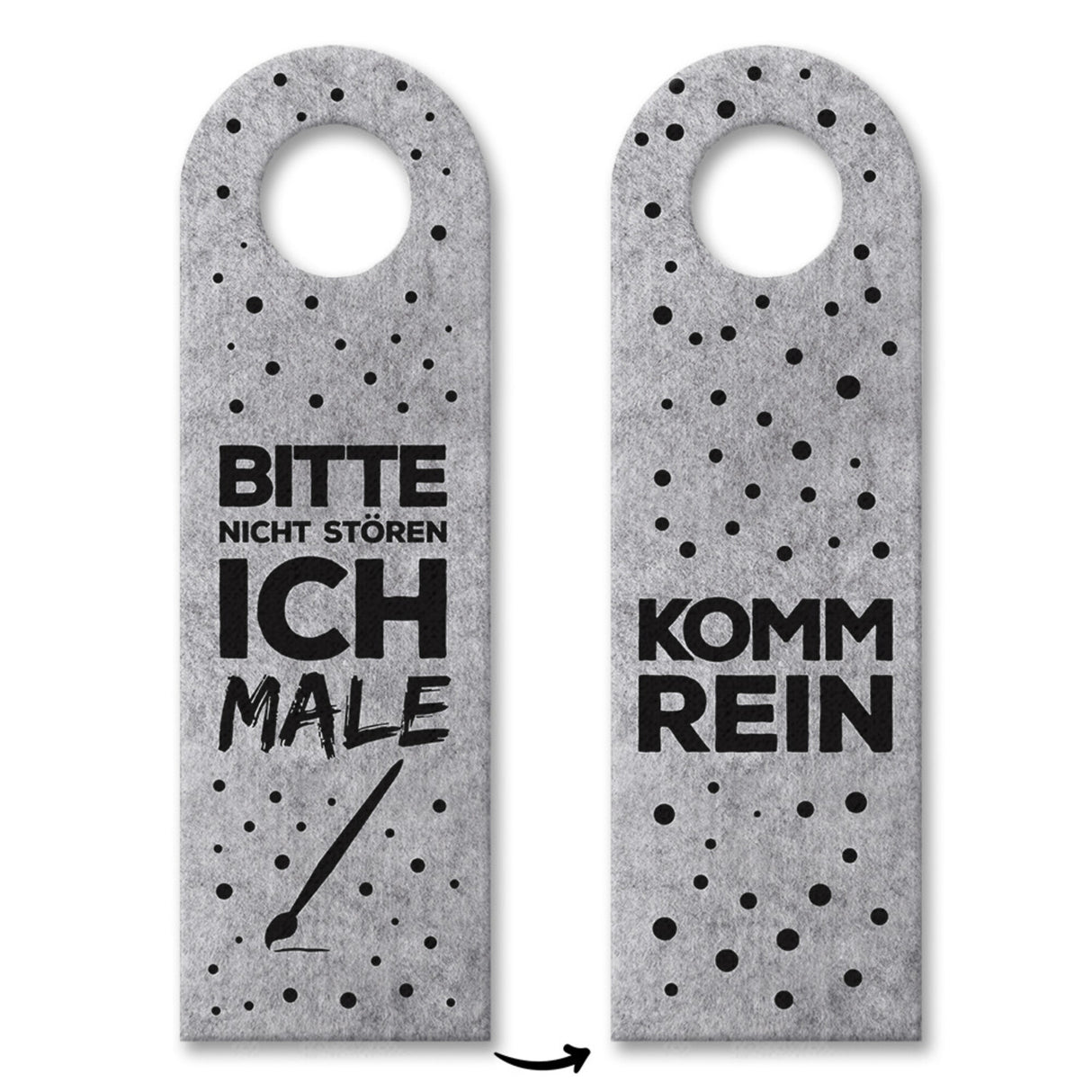Bitte nicht stören, ich male oder Komm rein Türhänger mit Pinsel Motiv