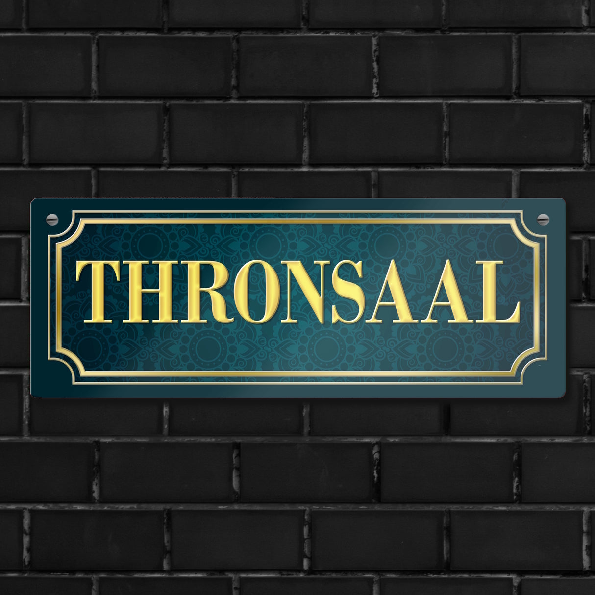Toiletten Metallschild mit Spruch: Thronsaal