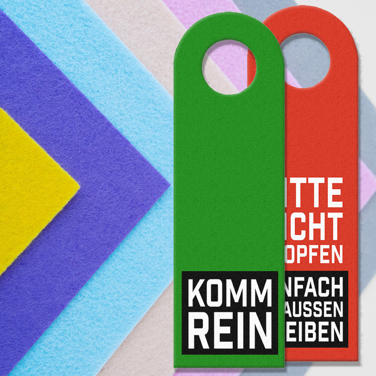 Einfach draußen bleiben oder Komm rein Türhänger -Grün