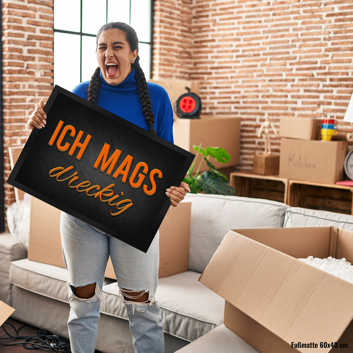 Ich mags dreckig Fußmatte - Dreck Schmutz schmutzig Haustüre Wohnungstür Schuh Schuhe