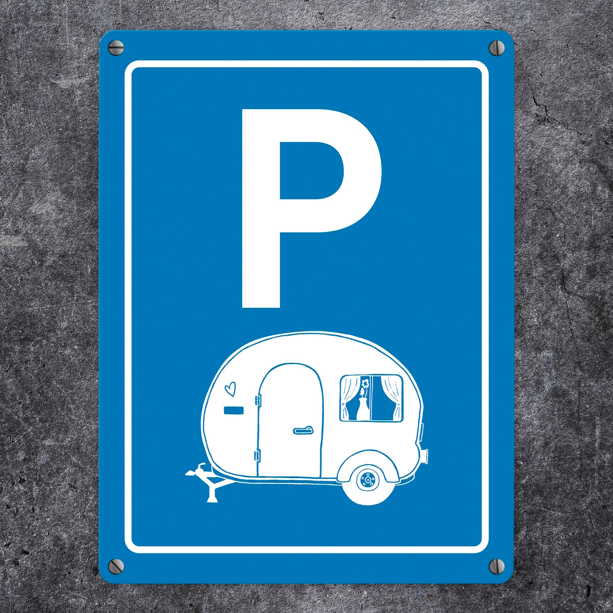 Wohnwagen Parkplatz Metallschild
