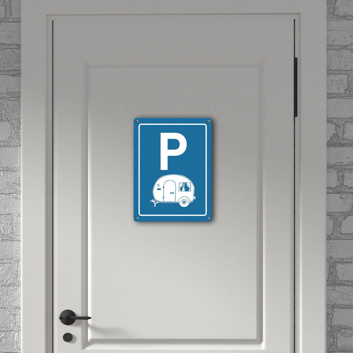 Wohnwagen Parkplatz Metallschild