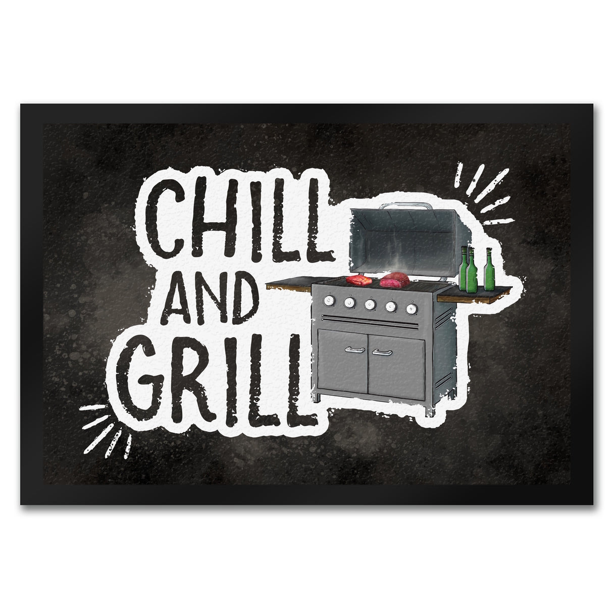 Chill and grill Fußmatte mit Elektrogrill Motiv