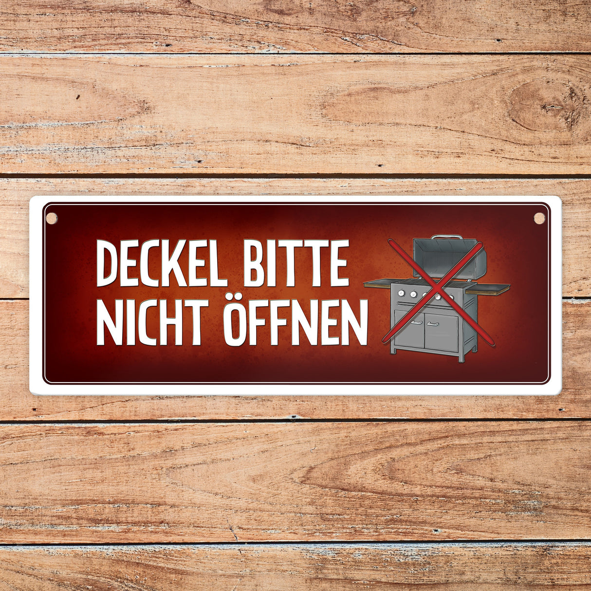 Deckel nicht öffnen oder Grill ist frei Wendeschild mit Kordel