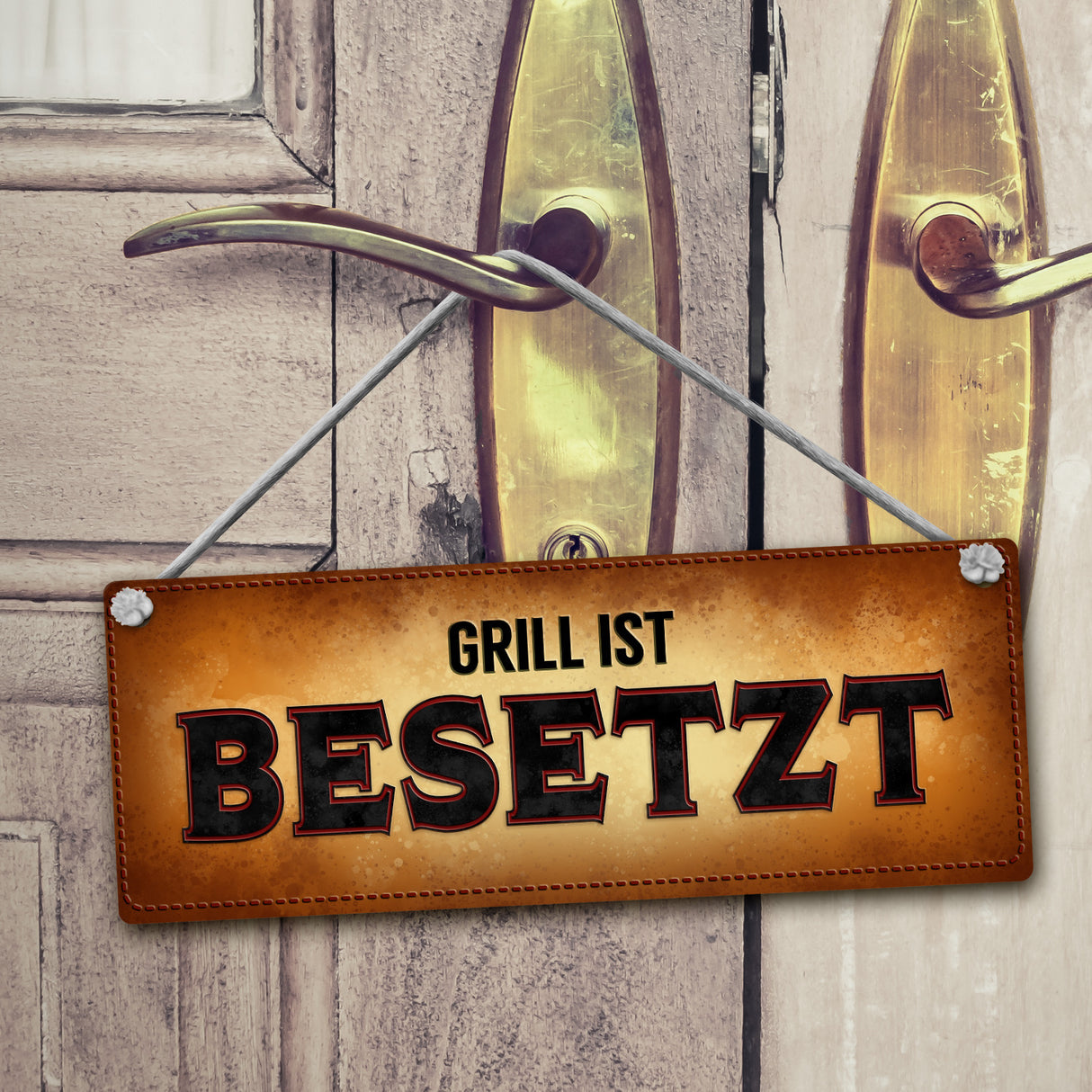 Grill ist frei oder besetzt Wendeschild mit Kordel