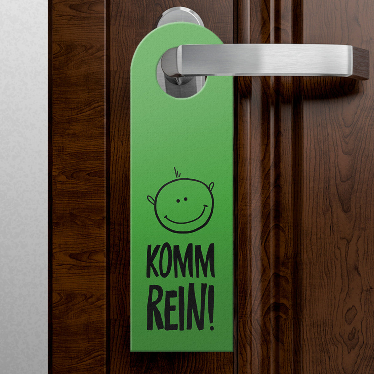 Nicht stören oder Komm rein Türhänger mit Gesichtern -Grün