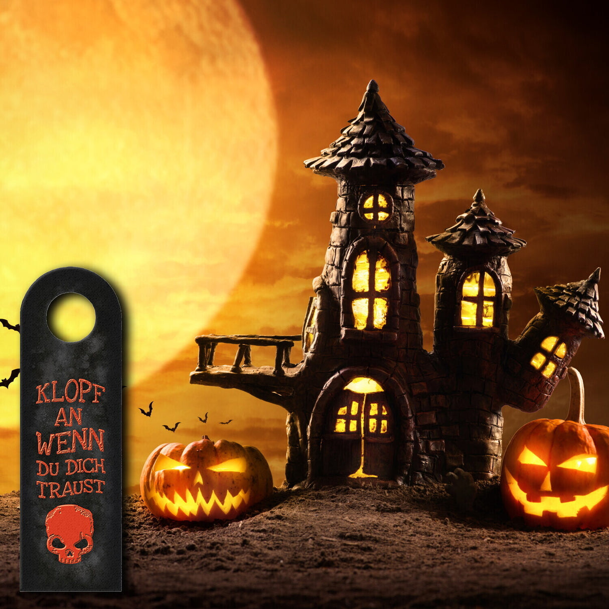 Klopf wenn du dich traust oder happy halloween Türhänger