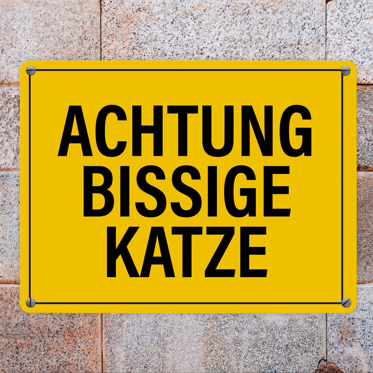 Achtung bissige Katze Metallschild