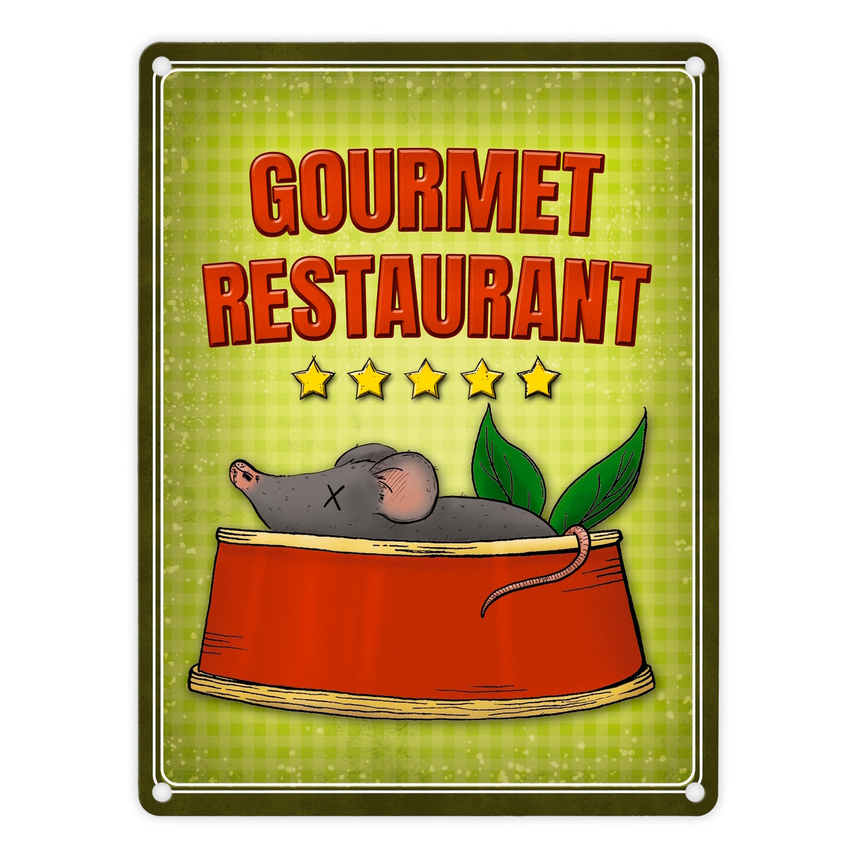 Gourmet Restaurant Metallschild für die Futterstelle der Katze