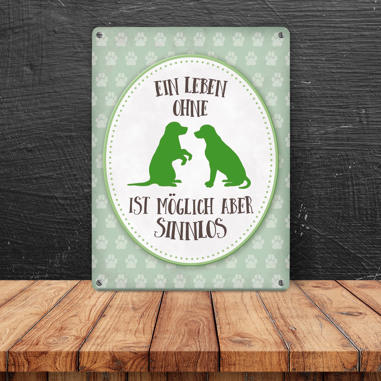 Ein Leben ohne Hunde ist möglich, aber sinnlos Metallschild - Hund Liebe Haustier Rasse Freunde Fell