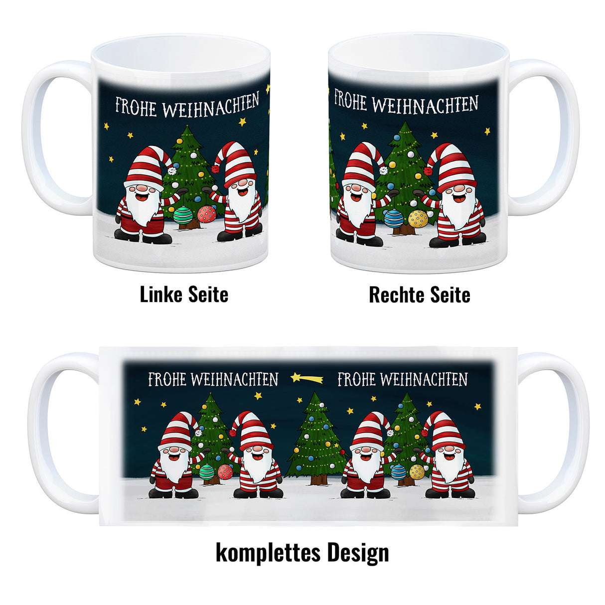 Frohe Weihnachten Kaffeebecher mit Wichtel Motiv
