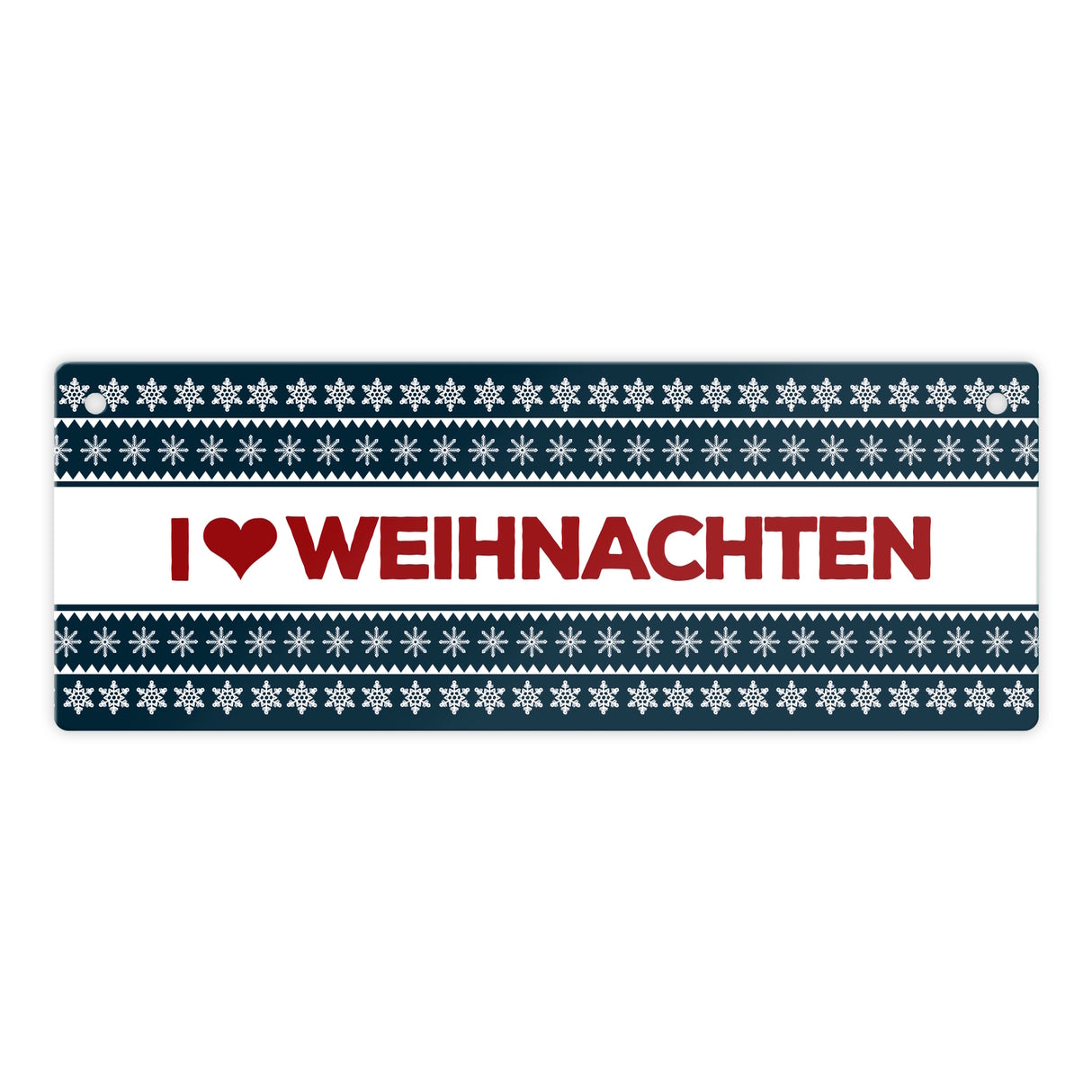 I love Weihnachten Metallschild mit Weihnachtsmuster Motiv - Sterne Advent Stern Herz