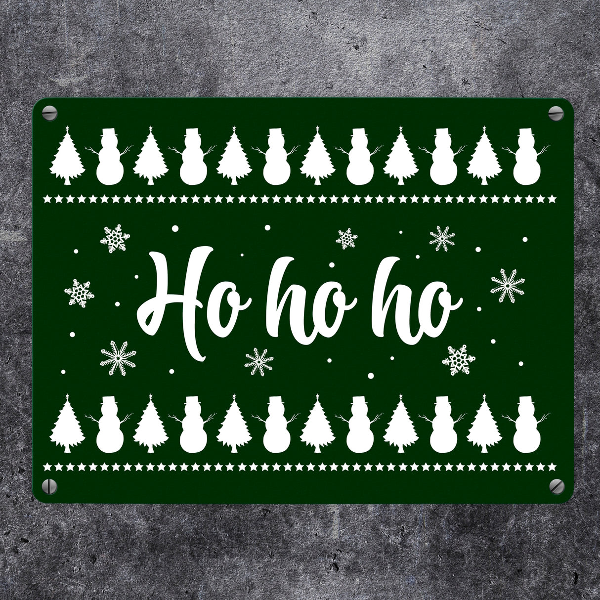 Ho ho ho Metallschild mit Weihnachtsmuster Motiv