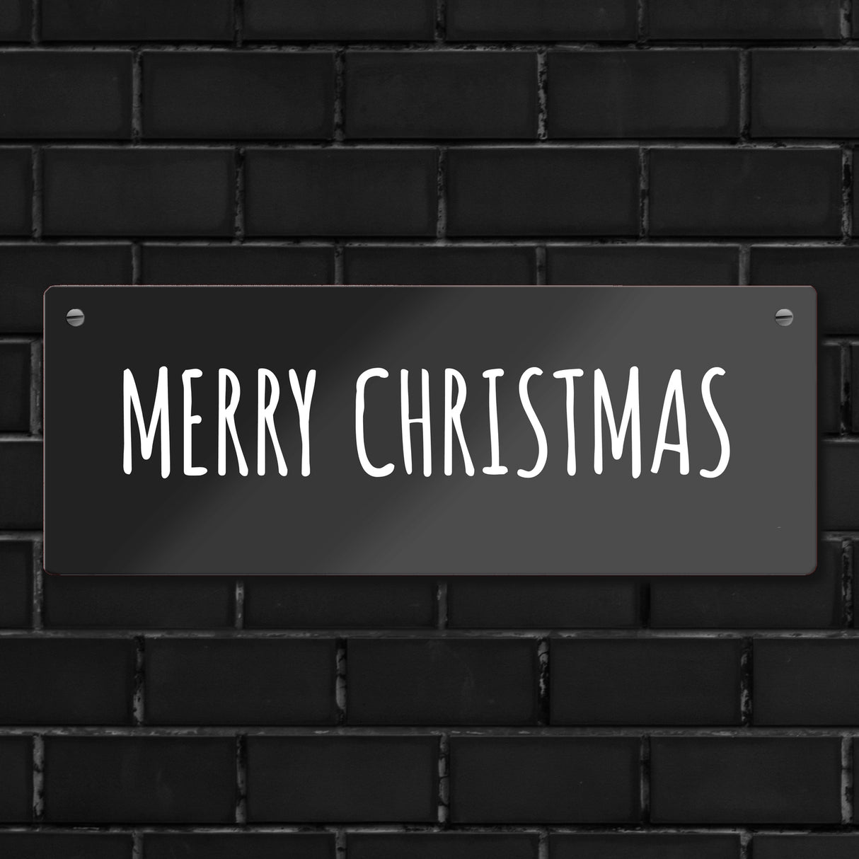 Merry Christmas Metallschild -weiß
