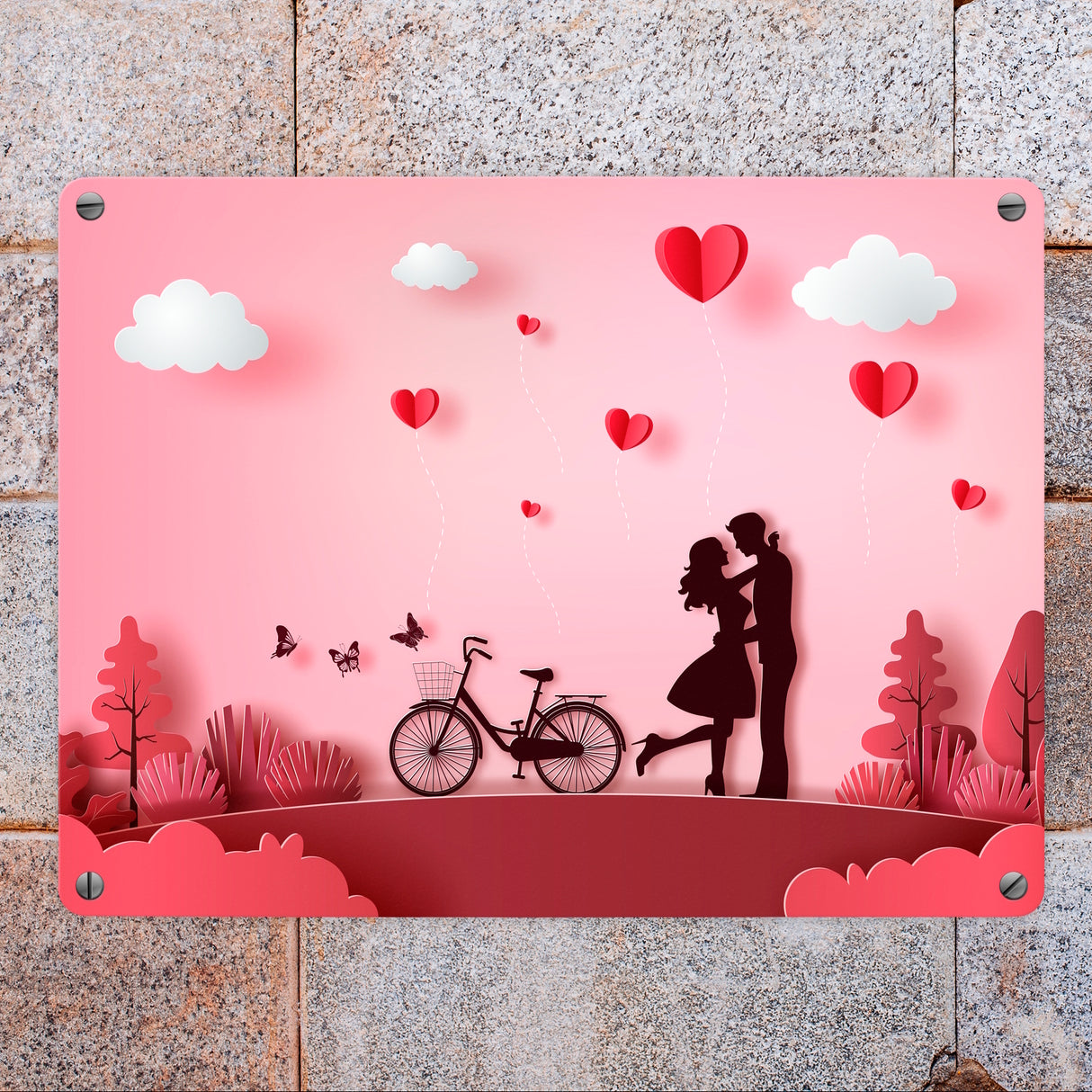 True Love in Red Metallschild