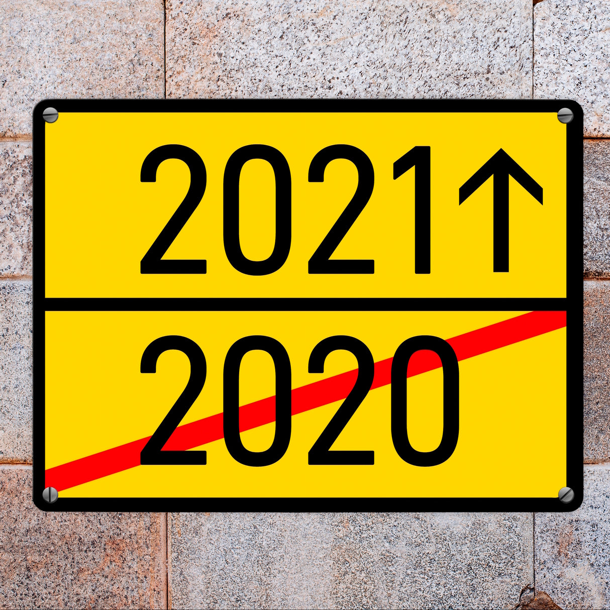 Anfang 2021 Ende 2020 Stadtschild Metallschild