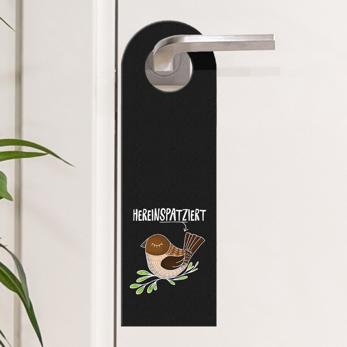 Hereinspatziert Türhänger mit Vogel Motiv