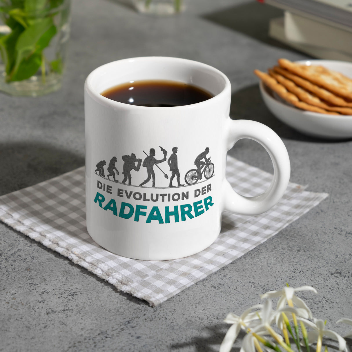 Die Evolution der Radfahrer Kaffeebecher