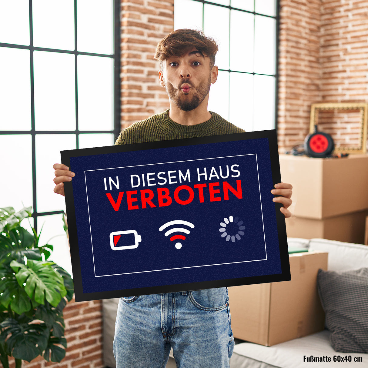 In diesem Haus verboten Fußmatte mit Internet-Symbolen
