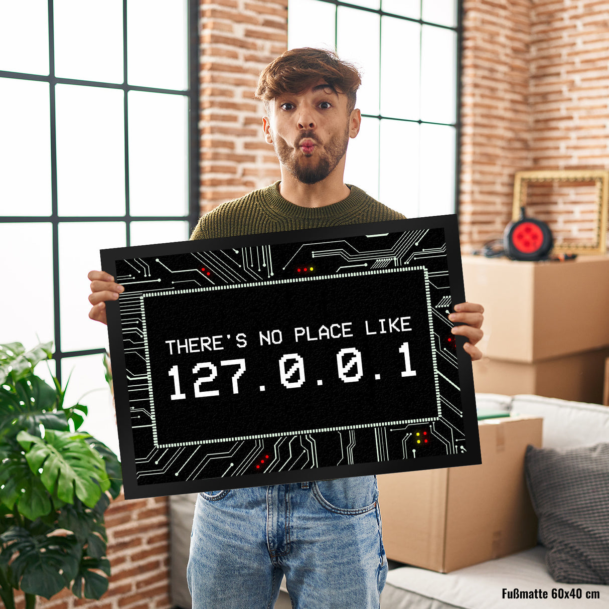 There's no place like 127.0.0.1 Localhost Fußmatte mit IP Adresse