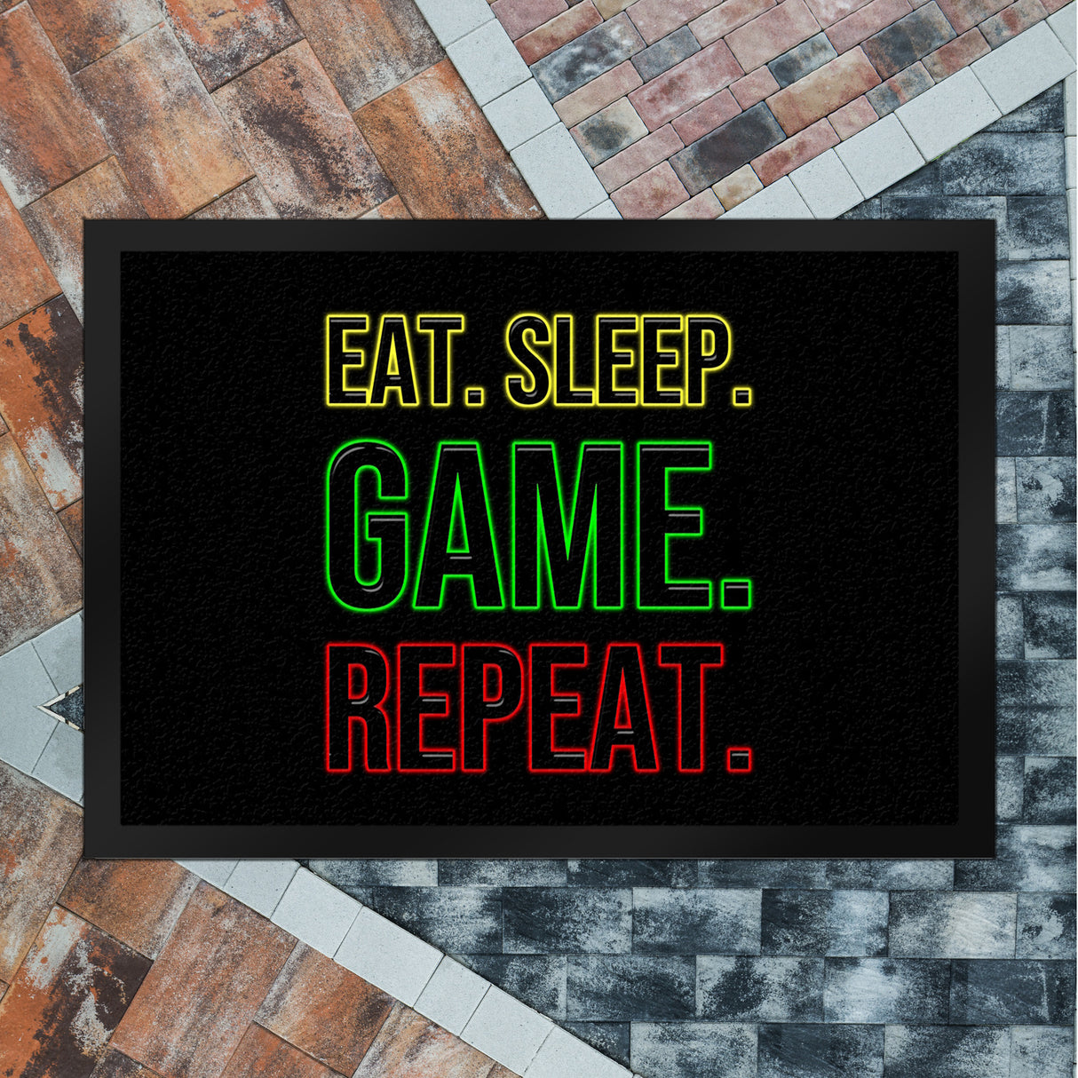 Eat. Sleep. Game. Repeat. Zocker Fußmatte