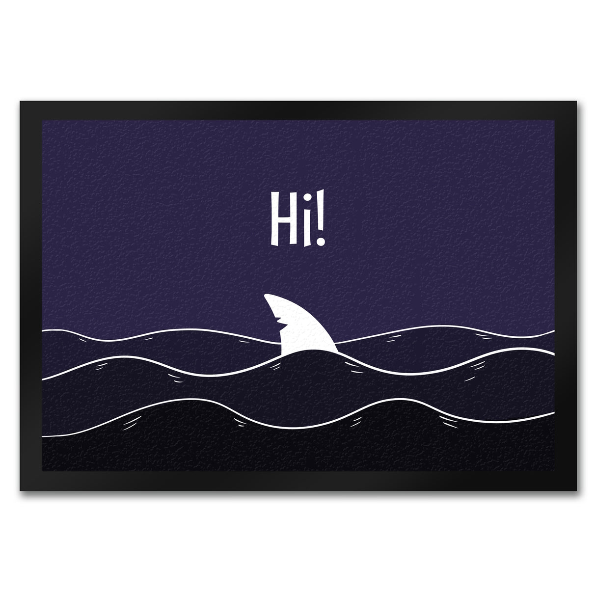 Hi! Lustige Hai Fußmatte mit Haifischflosse und Meeresmotiv