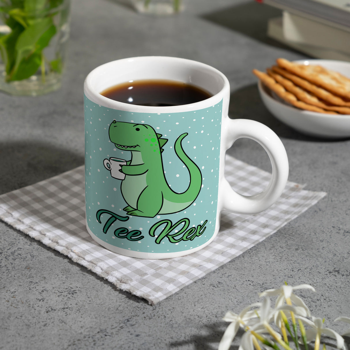 Tee Rex Kaffeebecher mit lustigem T-Rex Dino
